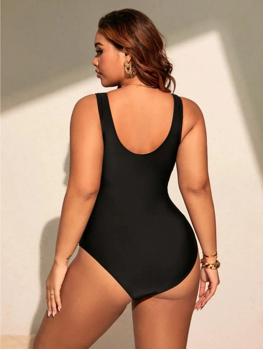 Geometric Muse Ruched One-Piece